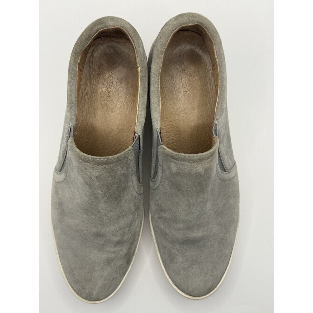 CASLON GRAY SUEDE LEATHER HIDDEN WEDGE LOAFERS WOMEN'S US SIZE 6M HOT #58665 - Picture 2 of 9